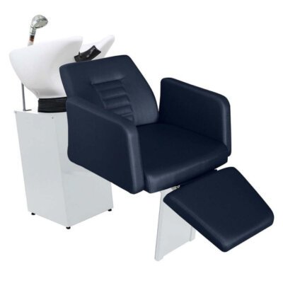 Lavatório Flex Loren com Cuba de Porcelana e Descanso de Pernas - Estrutura Branca