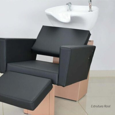 Lavatório Niágara com Descanso de Pernas e Estrutura Rosé