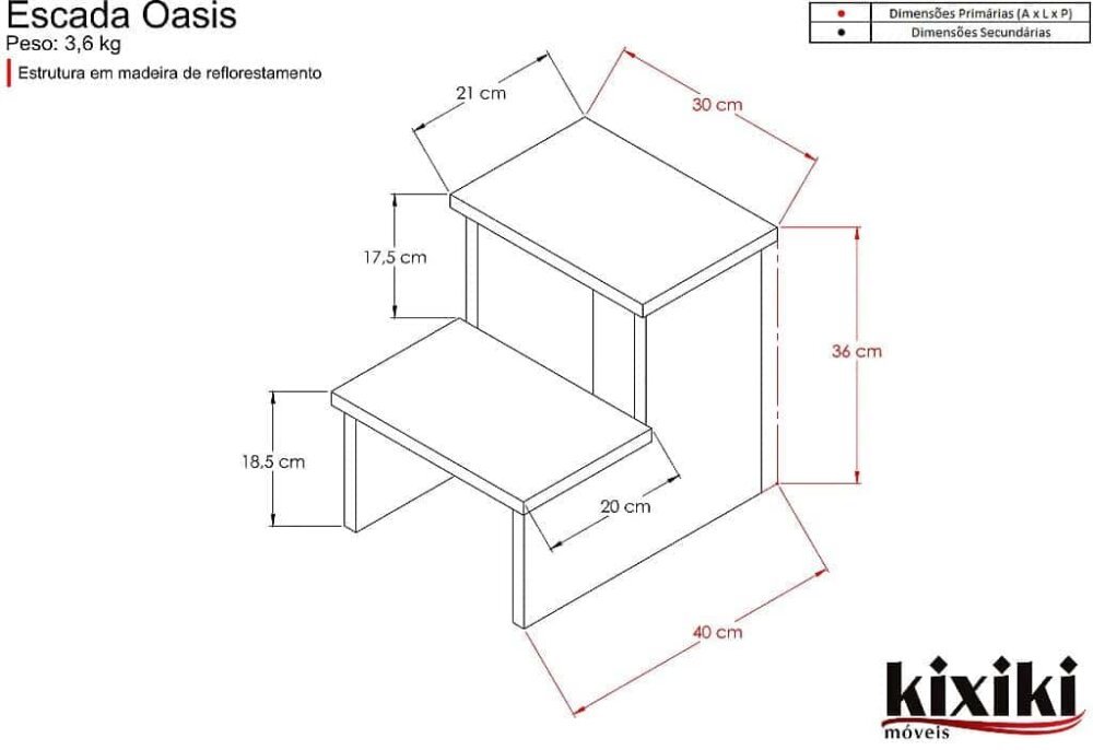 KIT Cama de Massagem Reclinável e Escada Oasis - PRONTA ENTREGA