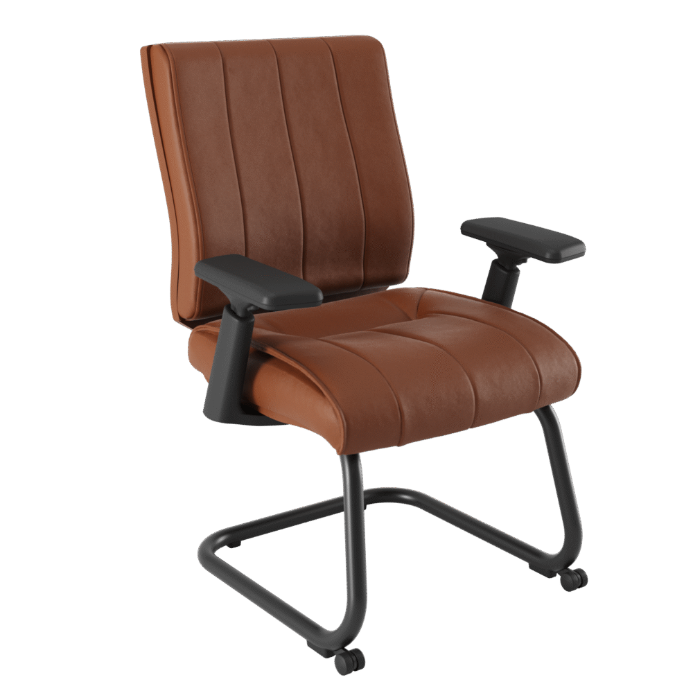 20506 S Braço Alumínio Estrutura Cromada CEC Caramelo Cavaletti Essence - Cadeira para escritório Diretor Aproximação 20506 S