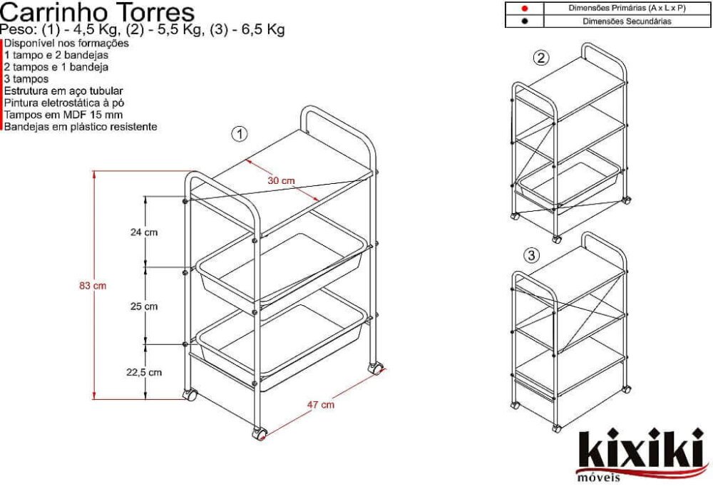 Carrinho auxiliar Torres
