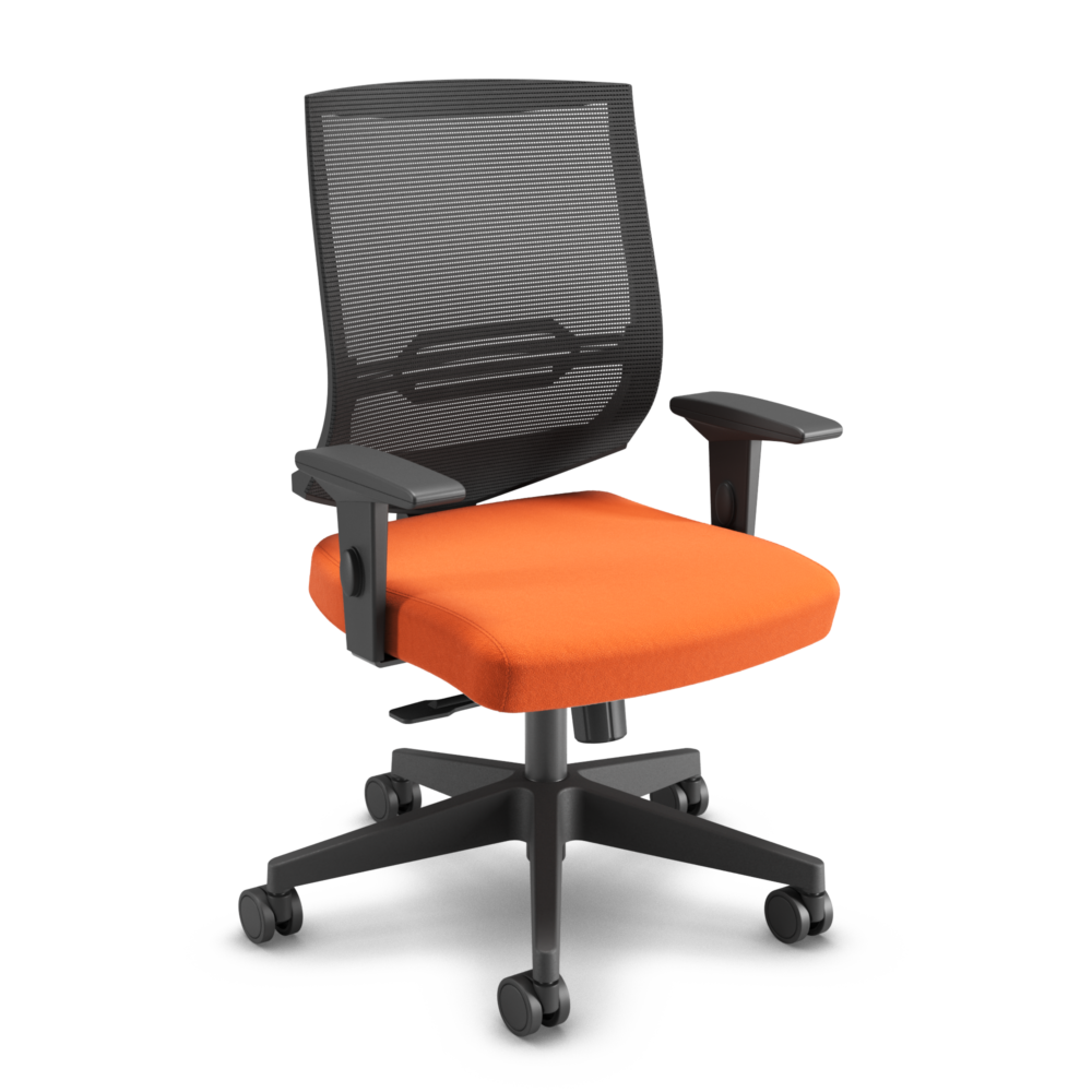 27001 Syncron SL Nylon 65 - EPUN Tela Preta Pol Tangerina Cavaletti Air - Cadeira para escritório Presidente Giratória 27001