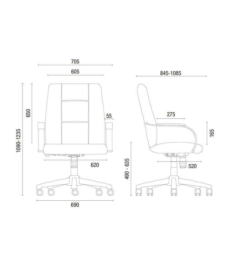 Cavaletti Prime - Cadeira para escritório Diretor Giratória 20103 Extra - Capacidade 140 kgs