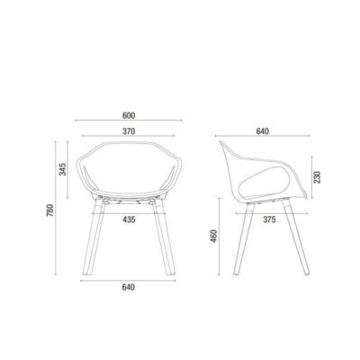 Cavaletti Stay - Cadeira Fixa Aproximação 33206 Pé Palito em Madeira