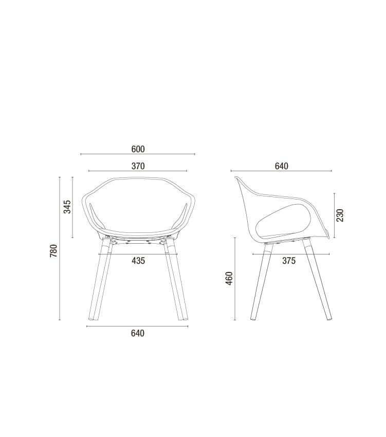 Cavaletti Stay - Cadeira Fixa Aproximação 33206 Pé Palito em Madeira