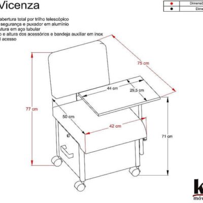 Ciranda para manicure Vicenza com Acessórios Lisa - PRONTA ENTREGA