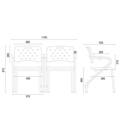 Cavaletti Viva - Conjunto Cadeira Auditório Longarina 35010