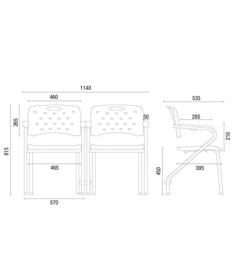 Cavaletti Viva - Conjunto Cadeira Auditório Longarina 35010