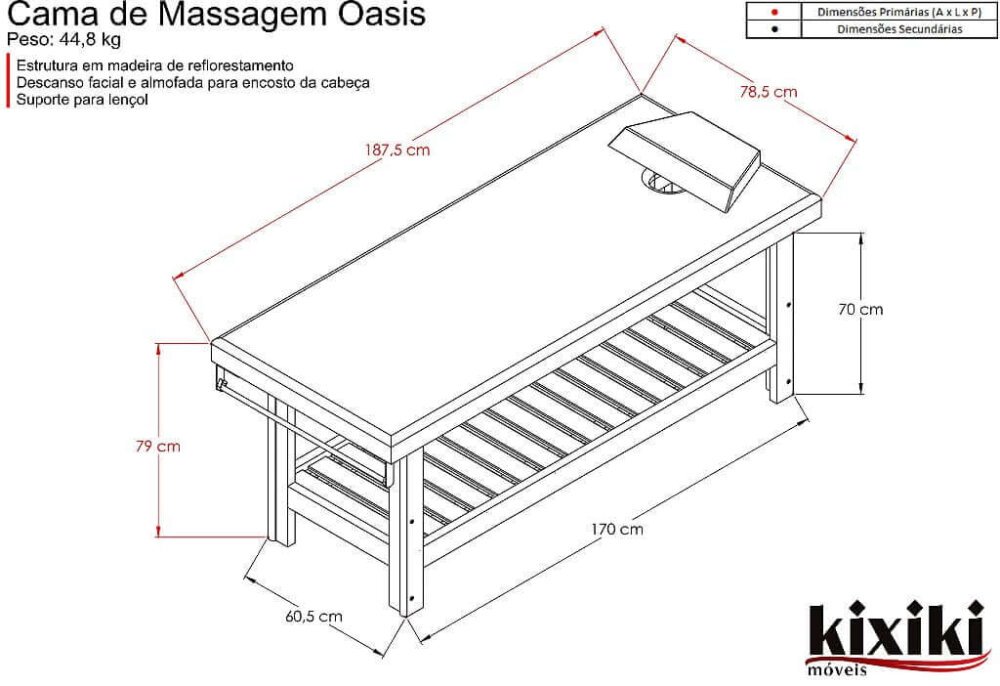 Cama de Massagem Fixa Oasis