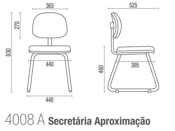 Cavaletti Start - Cadeira para escritório Secretária Aproximação 4008 A e P PRONTA ENTREGA