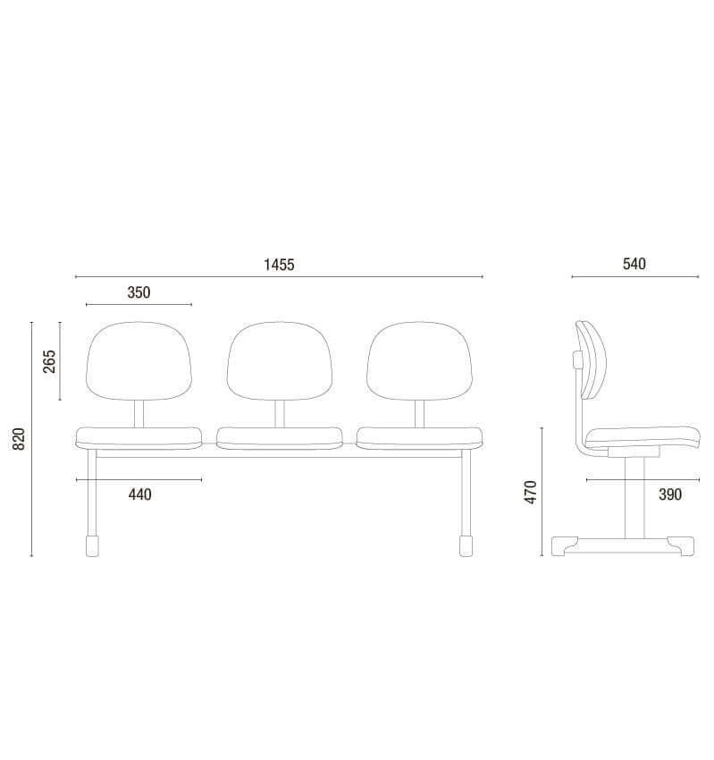 Cavaletti Start - Conjunto Cadeira Auditório Longarina 4009 Cavaletti Start - Conjunto Cadeira Auditório Longarina 4009