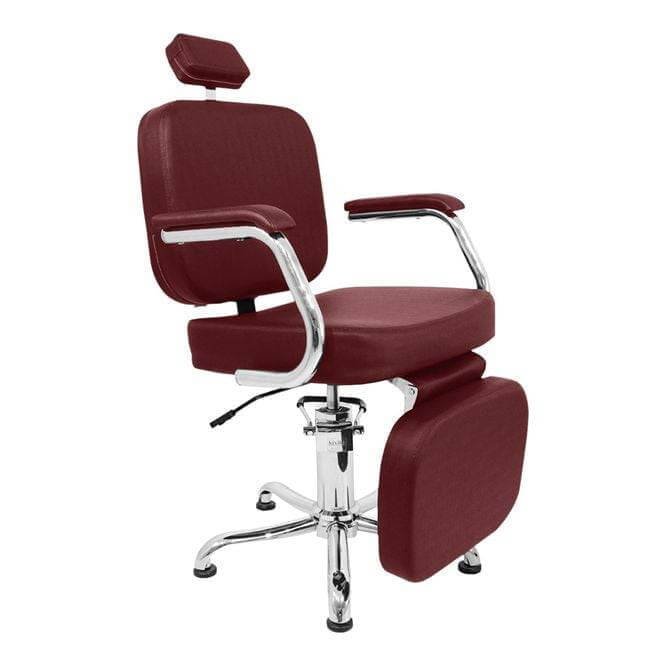 Cadeira de Cabeleireiro Toronto com Encosto Reclinável e Descanso de Pernas