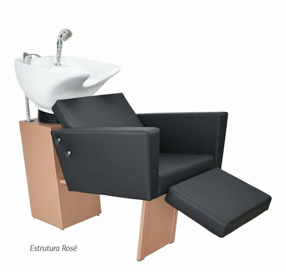 Lavatório Niágara com Descanso de Pernas e Estrutura Rosé