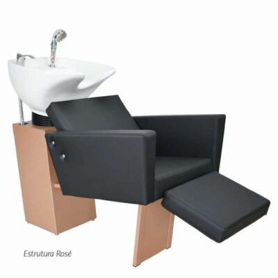 Lavatório Niágara com Descanso de Pernas e Estrutura Rosé