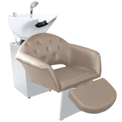 Lavatório Flex Velvet com Cuba de Porcelana e Descanso de Pernas - Estrutura Branca