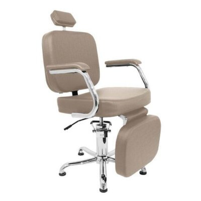 Cadeira de Cabeleireiro Toronto com Encosto Reclinável e Descanso de Pernas