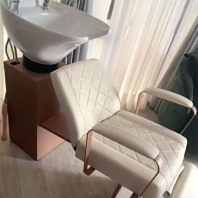 Lavatório Flex Lady com Cuba de Porcelana e Descanso de Pernas - Estrutura Rosé