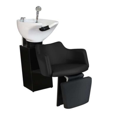 Lavatório Nature com Cuba de Porcelana e Descanso de Pernas - Estrutura Preta
