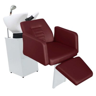 Lavatório Flex Loren com Cuba de Porcelana e Descanso de Pernas - Estrutura Branca