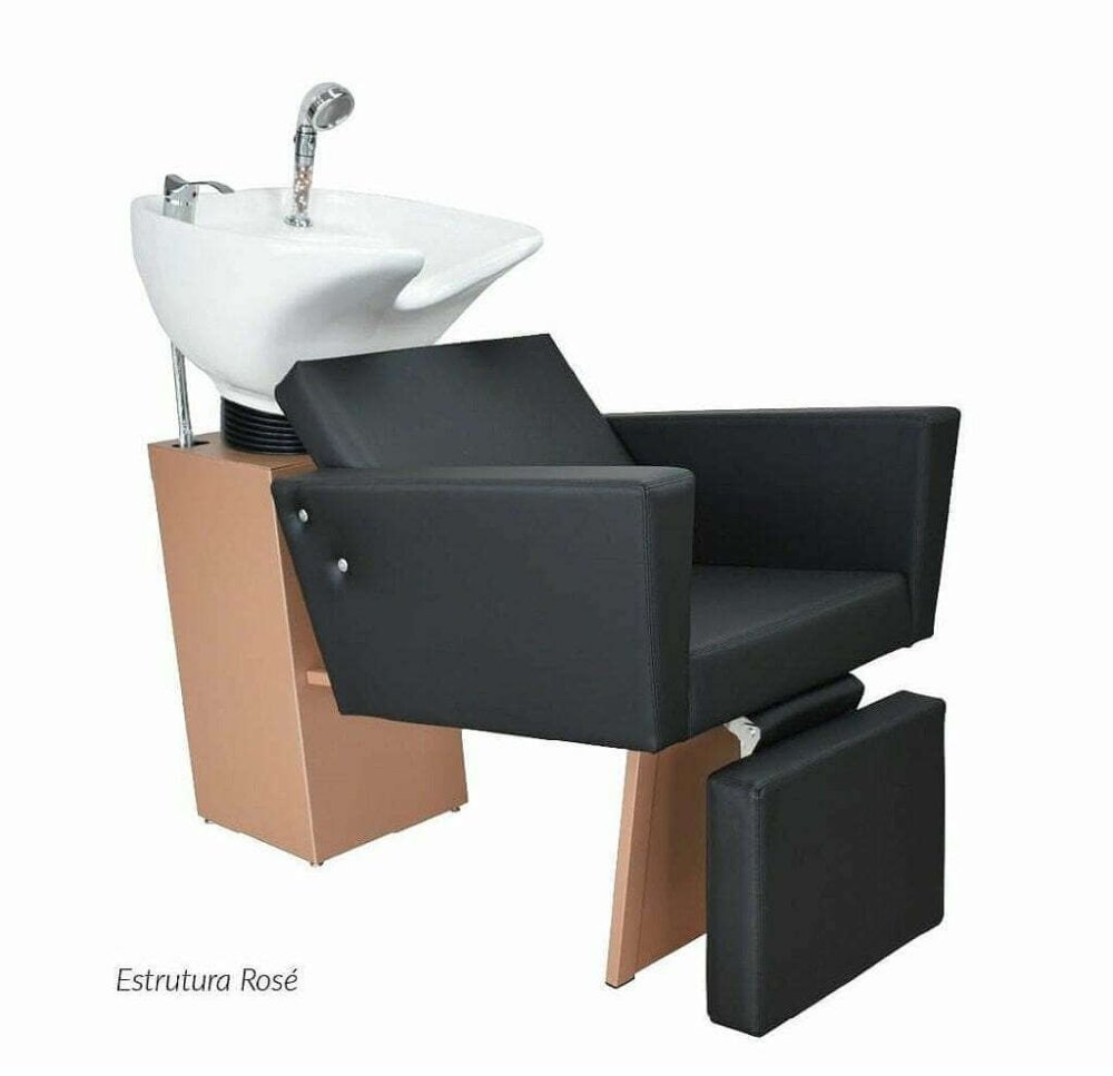 Lavatório Niágara com Descanso de Pernas e Estrutura Rosé