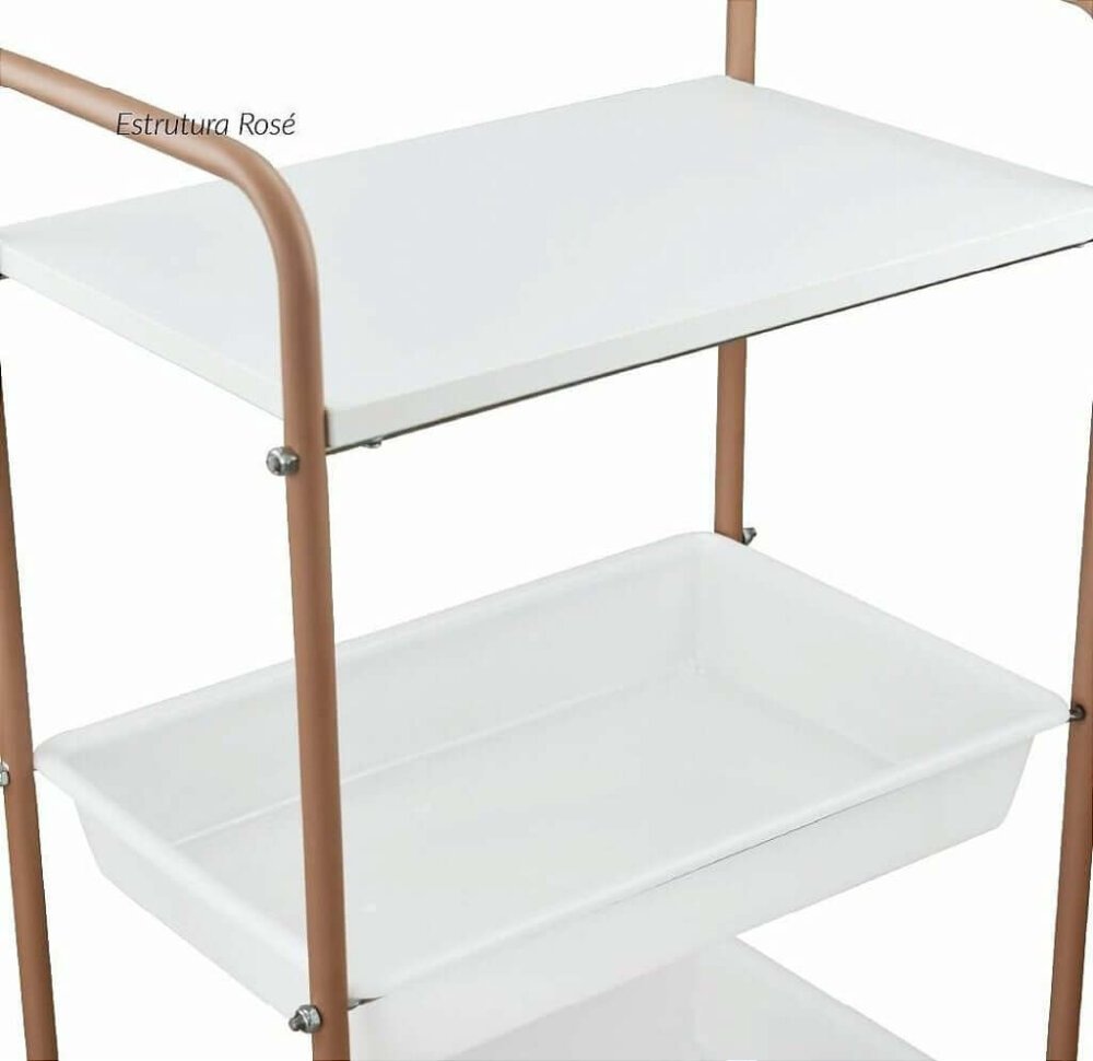 Carrinho auxiliar Torres - Estrutura Rosé Carrinho auxiliar Torres - Estrutura Rosé