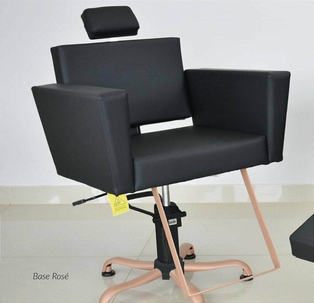Cadeira de Cabeleireiro Niágara Reclinável e Base Rosé Cadeira de Cabeleireiro Niágara Reclinável e Base Rosé