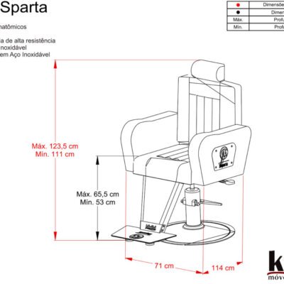 Cadeira de Barbeiro Sparta Cadeira de Barbeiro Sparta