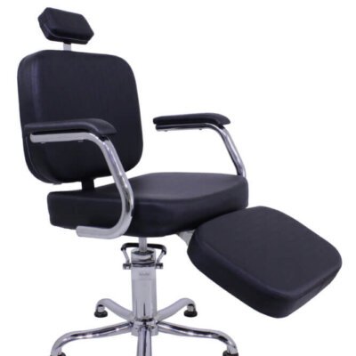 Cadeira de Cabeleireiro Toronto com Encosto Reclinável e Descanso de Pernas