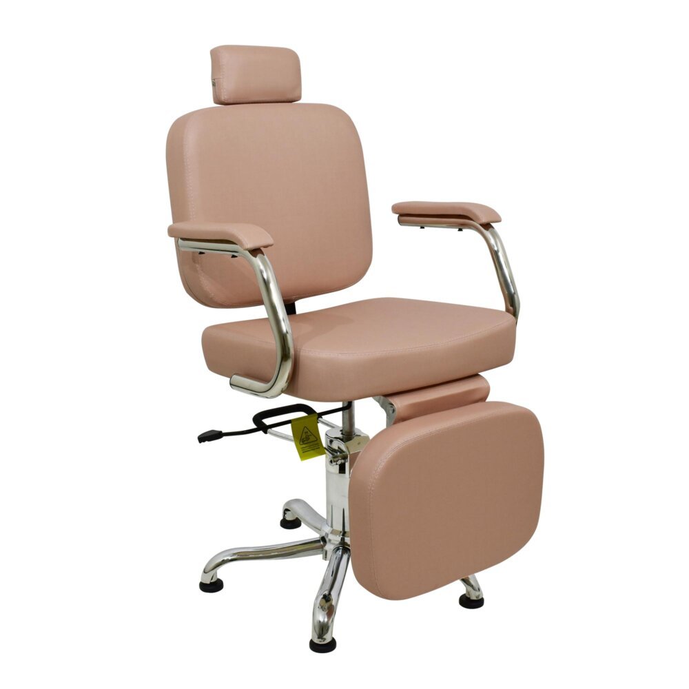 Cadeira de Cabeleireiro Toronto com Encosto Reclinável e Descanso de Pernas