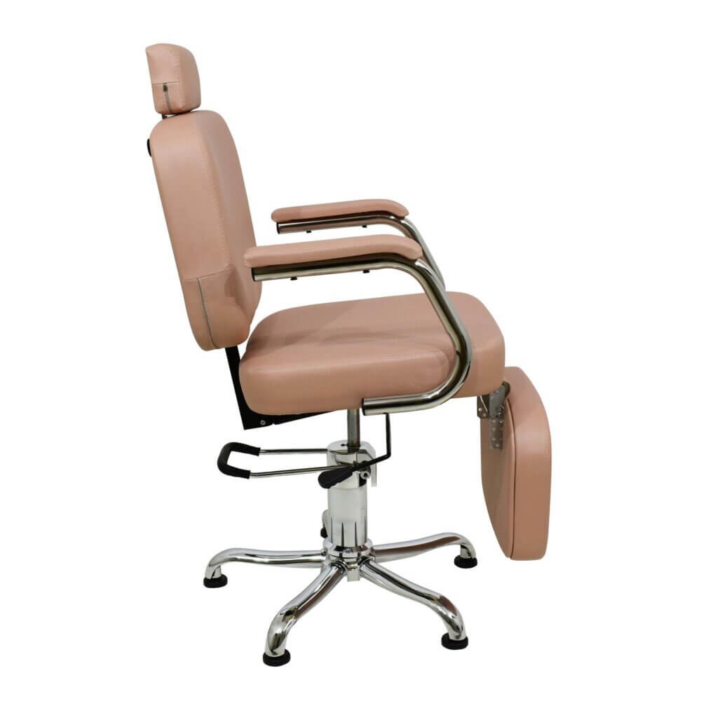 Cadeira de Cabeleireiro Toronto com Encosto Reclinável e Descanso de Pernas