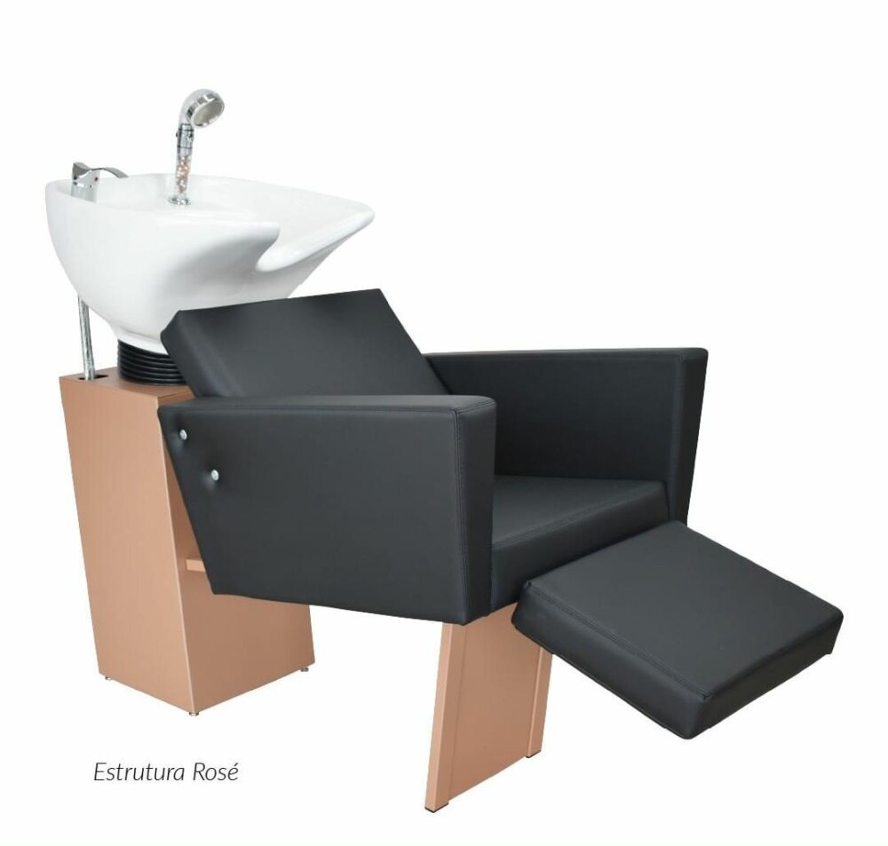 Lavatório Niágara com Descanso de Pernas e Estrutura Rosé
