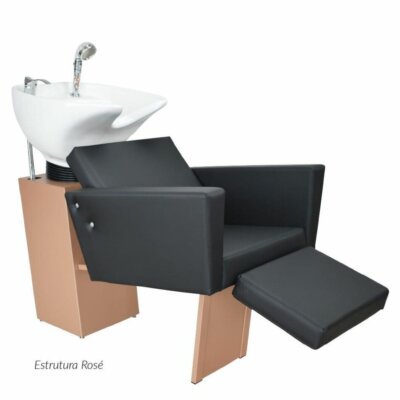 Lavatório Niágara com Descanso de Pernas e Estrutura Rosé