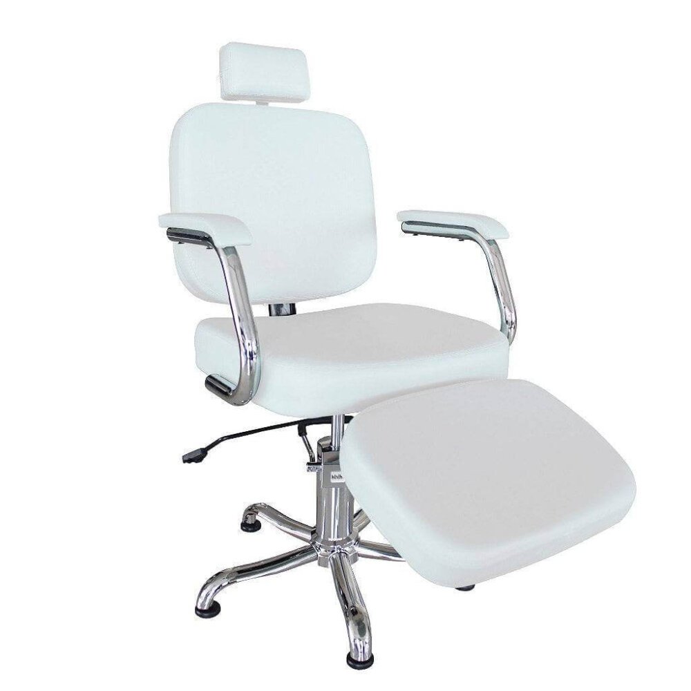 Cadeira de Cabeleireiro Toronto com Encosto Reclinável e Descanso de Pernas