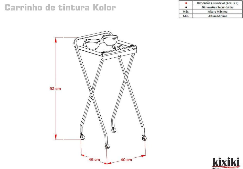 Carrinho de tintura Kolor Preto - PRONTA ENTREGA Carrinho de tintura Kolor Preto - PRONTA ENTREGA