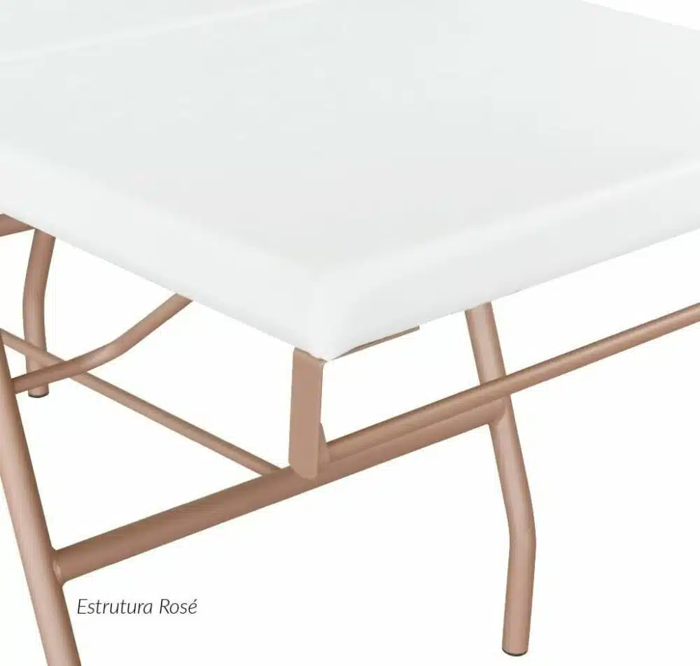 Combo Poltrona Estética 3 posições + Carrinho Torres - Estrutura Rosé