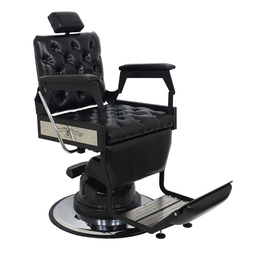 d116205435 Cadeira de Barbeiro Reclinável Silver Hawk com Capitonê