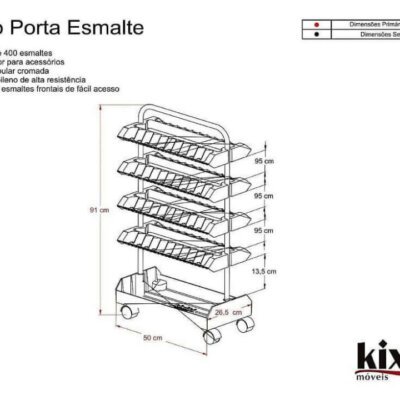 Carrinho Porta Esmaltes para Manicure