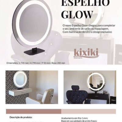 Espelho Glow com LED e Base