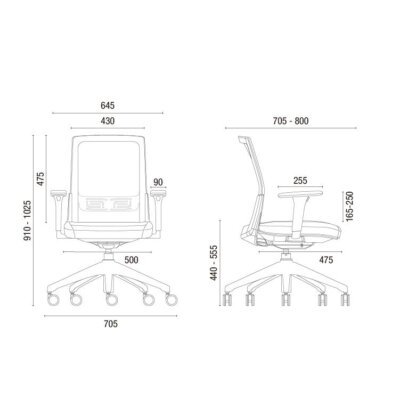 Cavaletti Moov - Cadeira para escritório Executiva Giratória 17101 - Encosto em tela