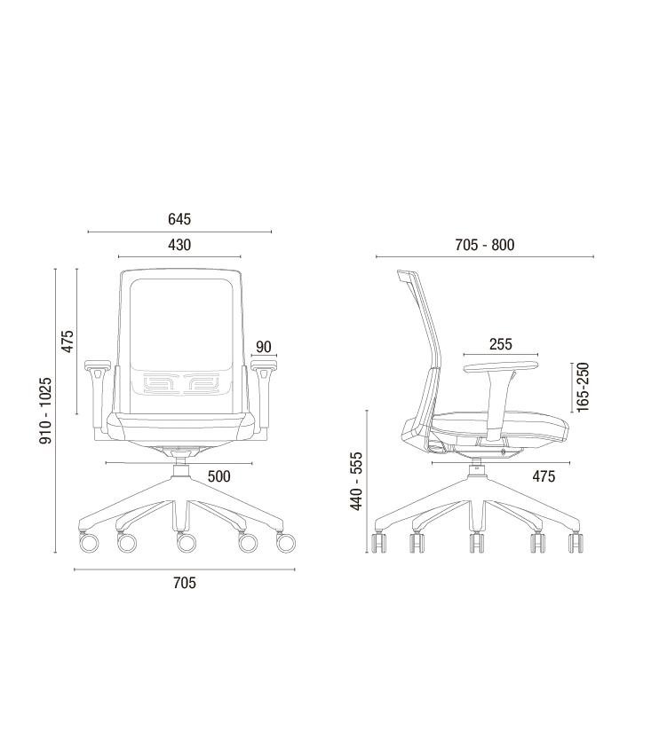Cavaletti Moov - Cadeira para escritório Executiva Giratória 17101 - Encosto em tela