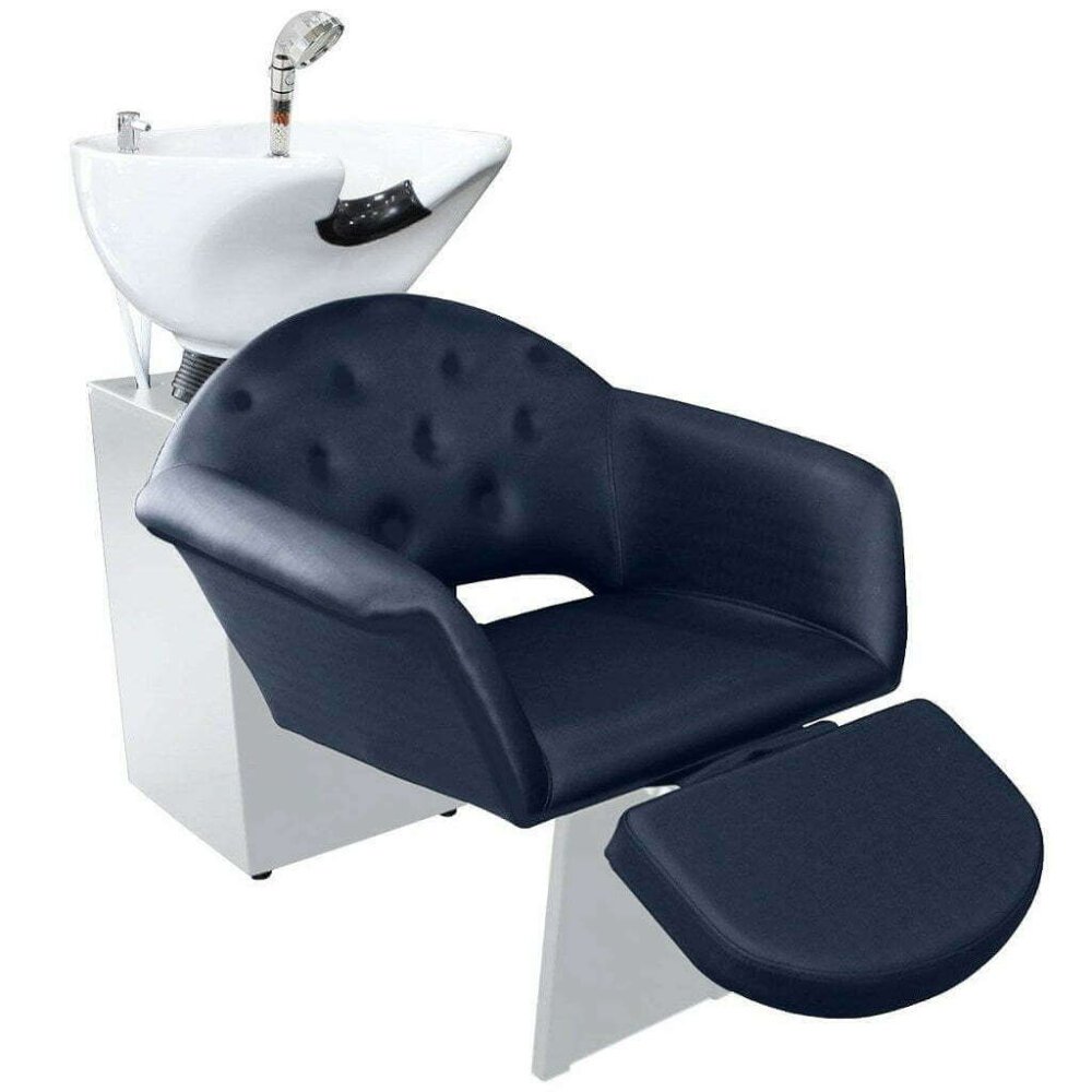 Lavatório Flex Velvet com Cuba de Porcelana e Descanso de Pernas - Estrutura Branca