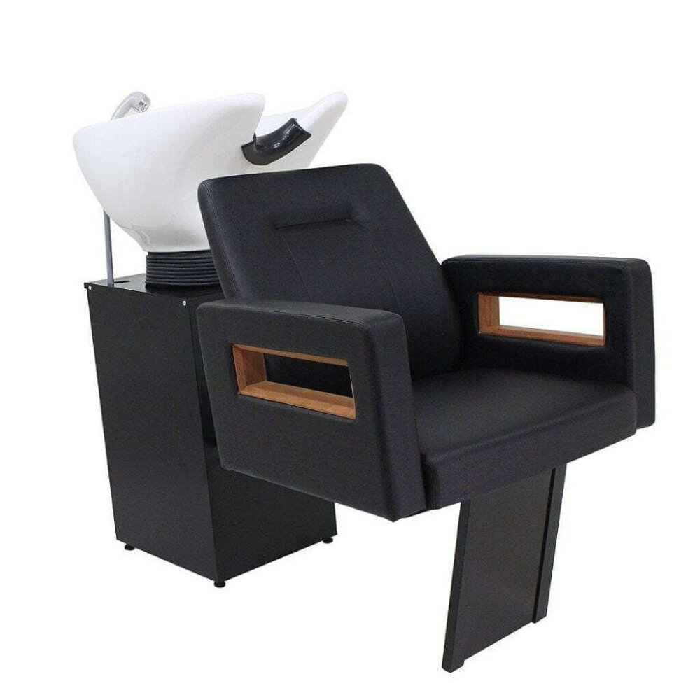 Lavatório Flex Lisboa com Cuba de Porcelana - Estrutura Preta - PRONTA ENTREGA