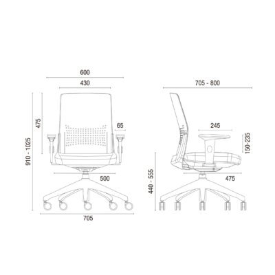 Cavaletti Moov - Cadeira para escritório Executiva Giratória 17201 - Encosto em Plástico