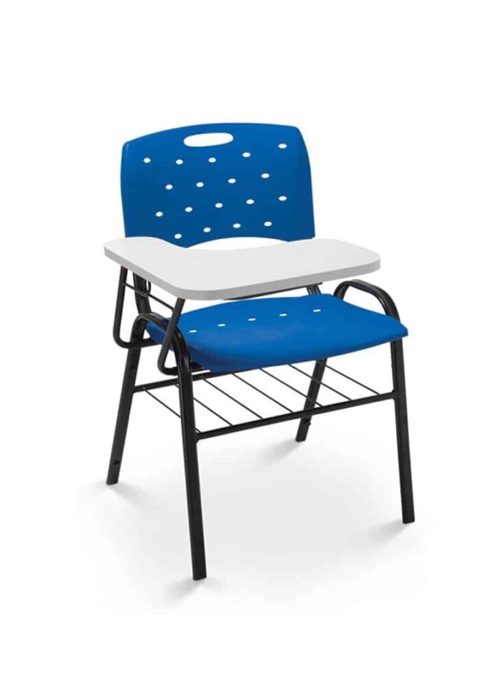 Cavaletti Viva - Cadeira Universitária Plástica 35008 PU com Prancheta em MDF e Gradil
