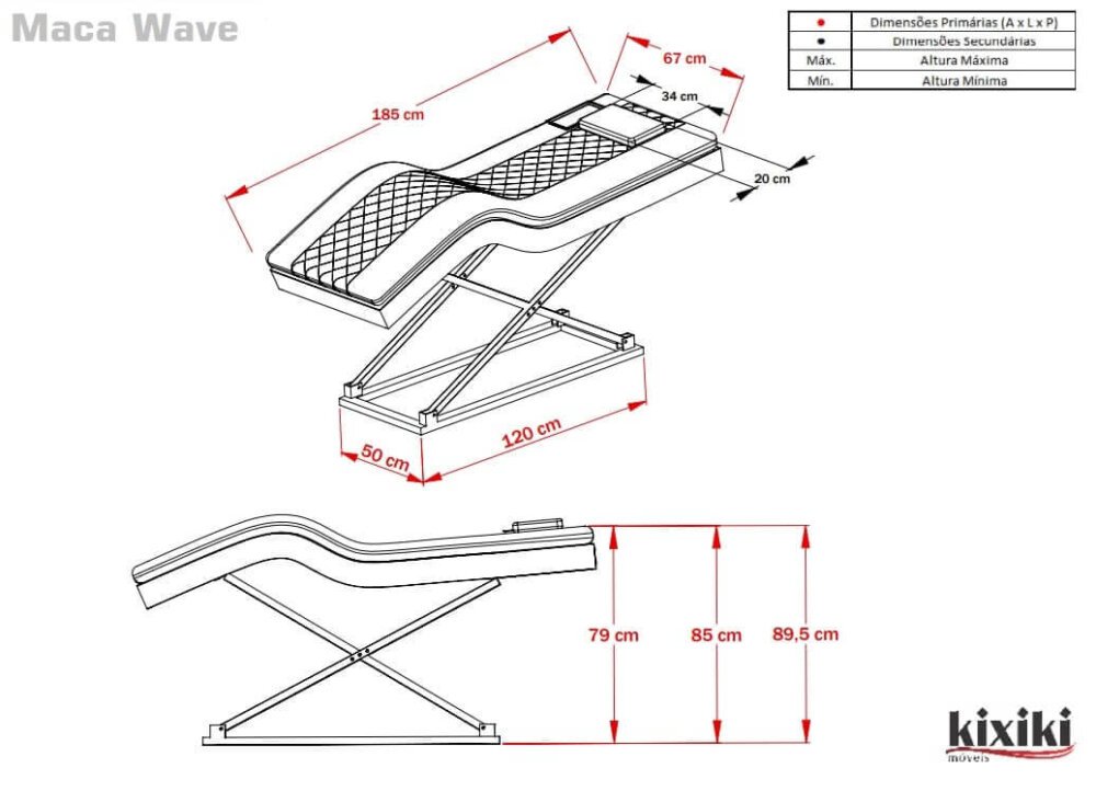 Maca Wave com Estrutura Preta - PRONTA ENTREGA