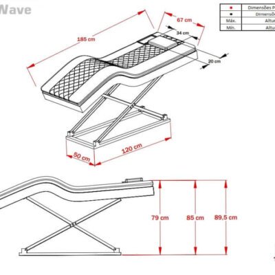 Maca Wave com Estrutura Preta - PRONTA ENTREGA