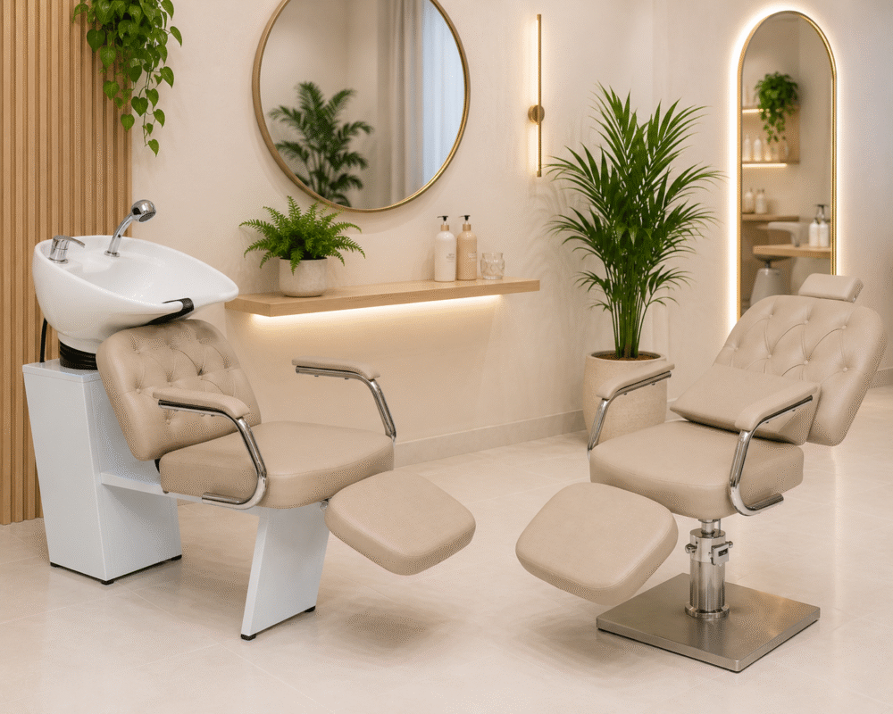 Cadeira Beauty com Descanso de Pernas para Salão de Beleza