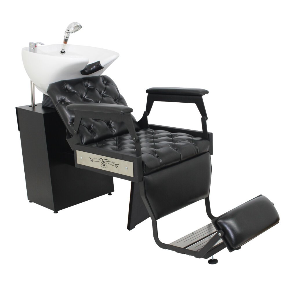 Lavatório de Barbeiro Hawk Silver com Capitonê e Cuba de porcelana