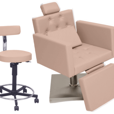 Combo Cadeira e Mocho Diva para Salão de Beleza