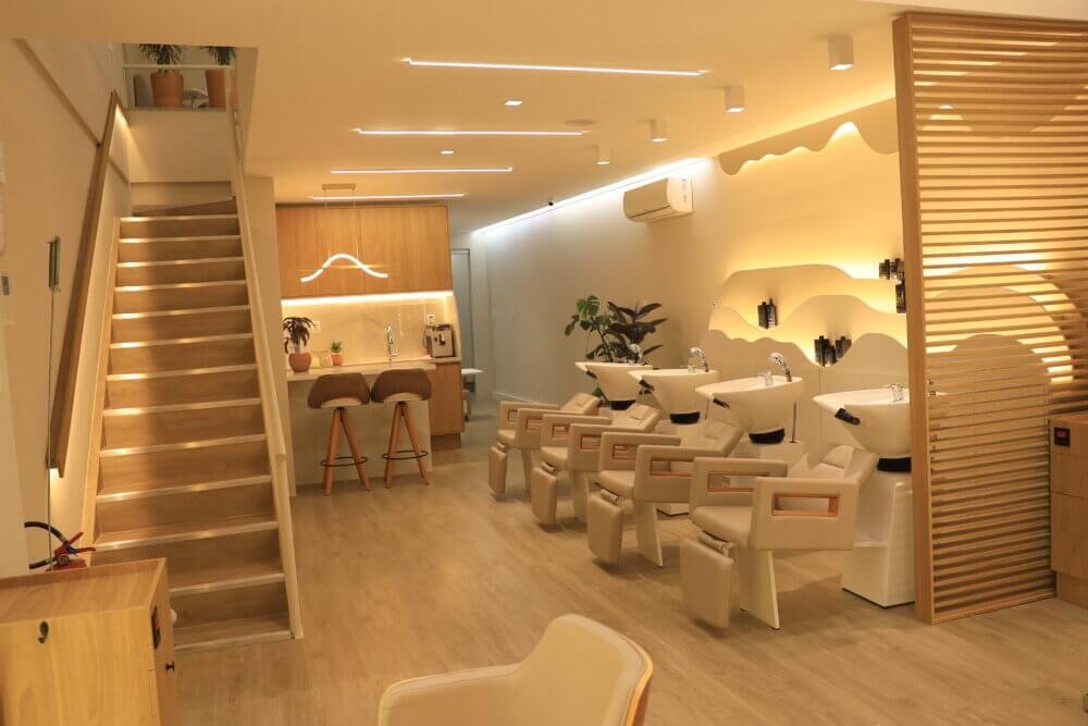 Lavatório Lisboa com Descanso de pernas para Salão de Beleza